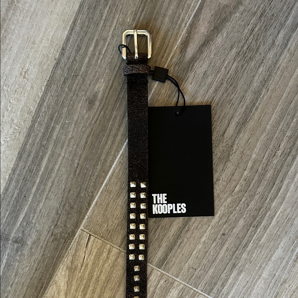 The Kooples Brown leather Belt with Silver Studs very soft the size medium